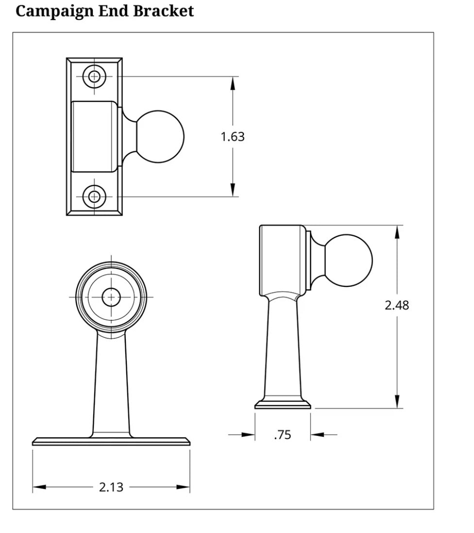 Campaign Towel Bar, Assorted Lengths