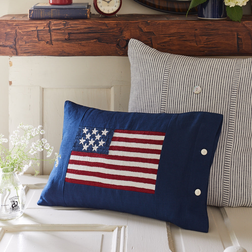 Indigo Flag Boudoir Pillow