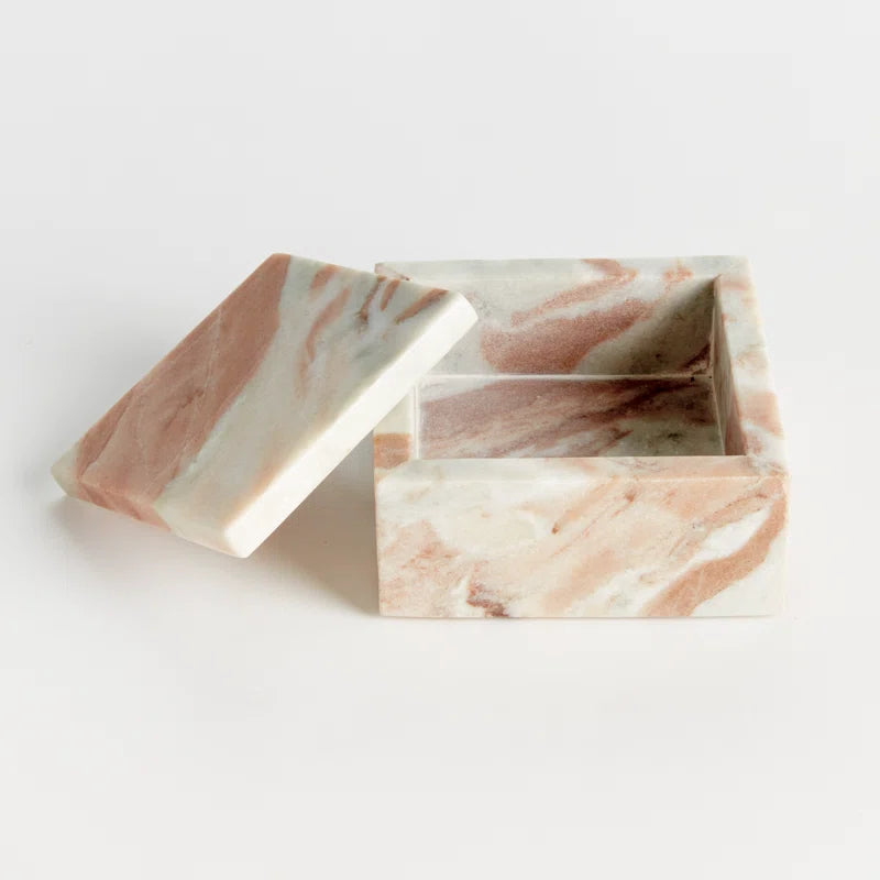 Wide Jaqueline Marble Lidded Box