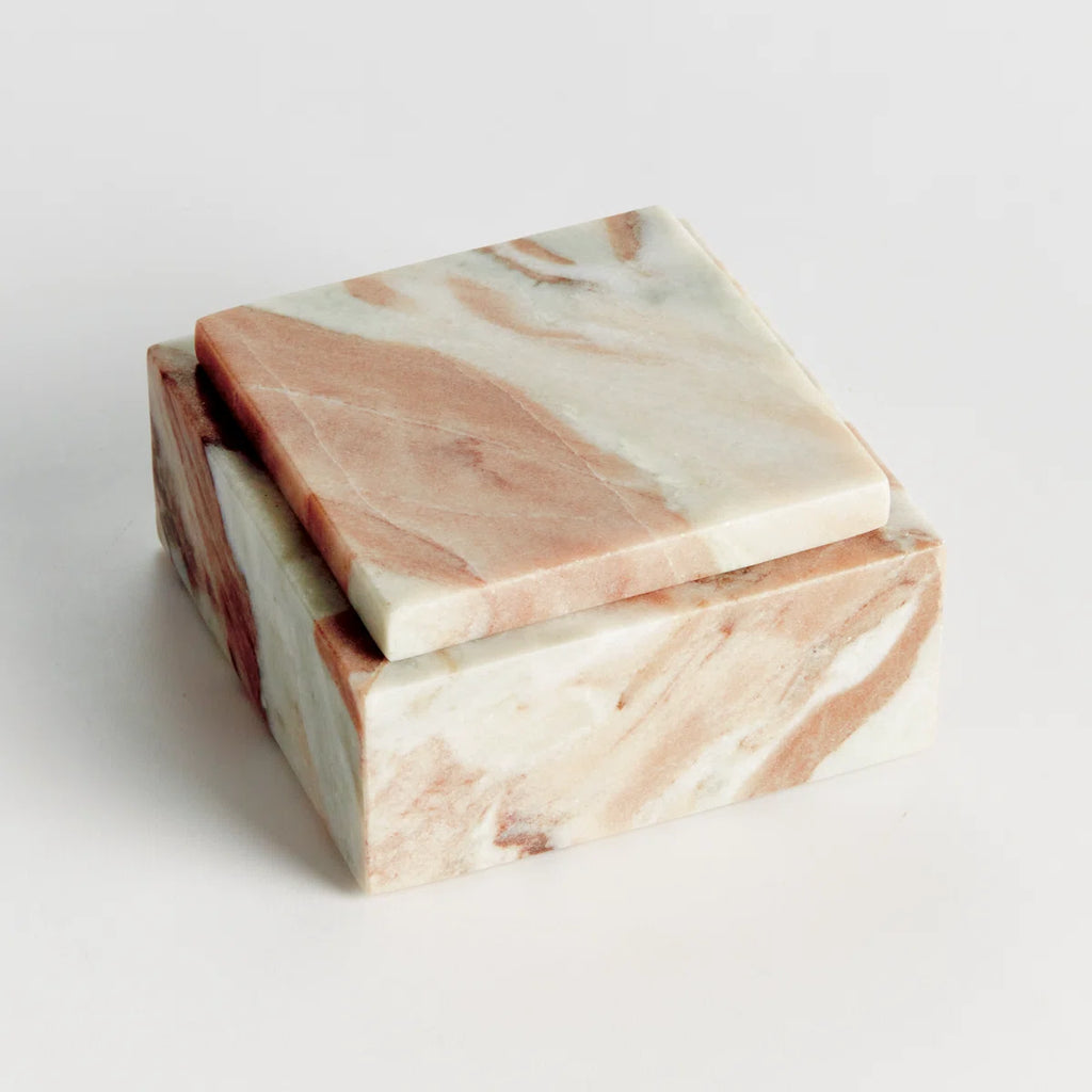 Short Jaqueline Marble Lidded Box