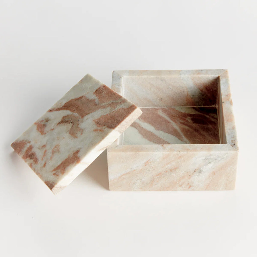 Wide Jaqueline Marble Lidded Box