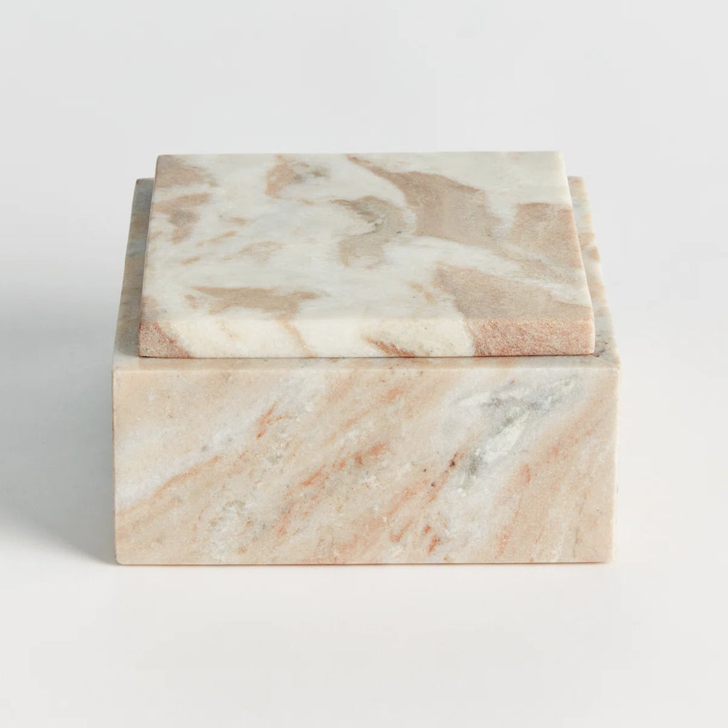 Wide Jaqueline Marble Lidded Box