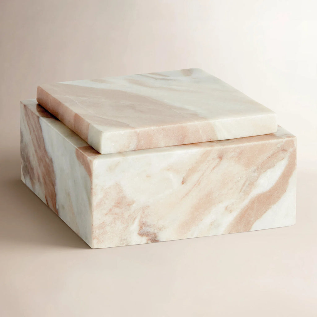 Wide Jaqueline Marble Lidded Box