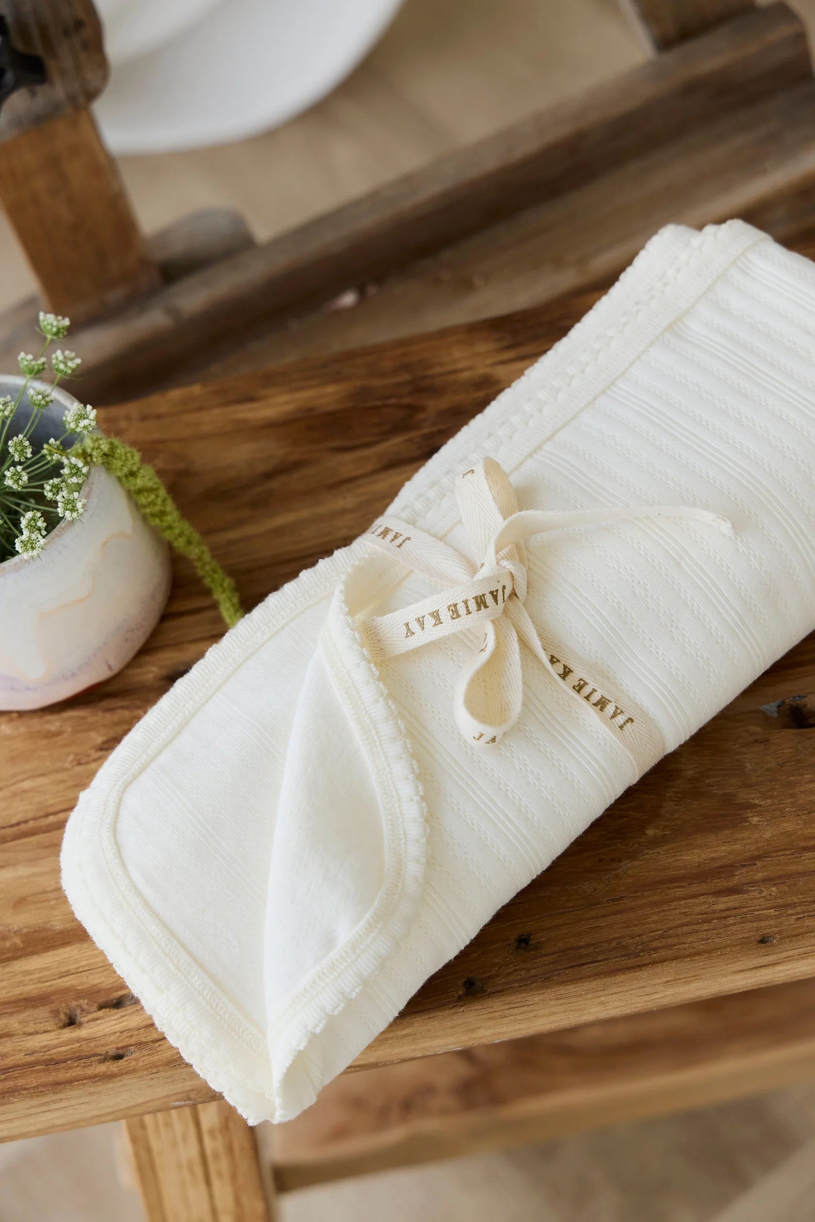 Organic Cotton Pointelle Murphy Wrap Blanket