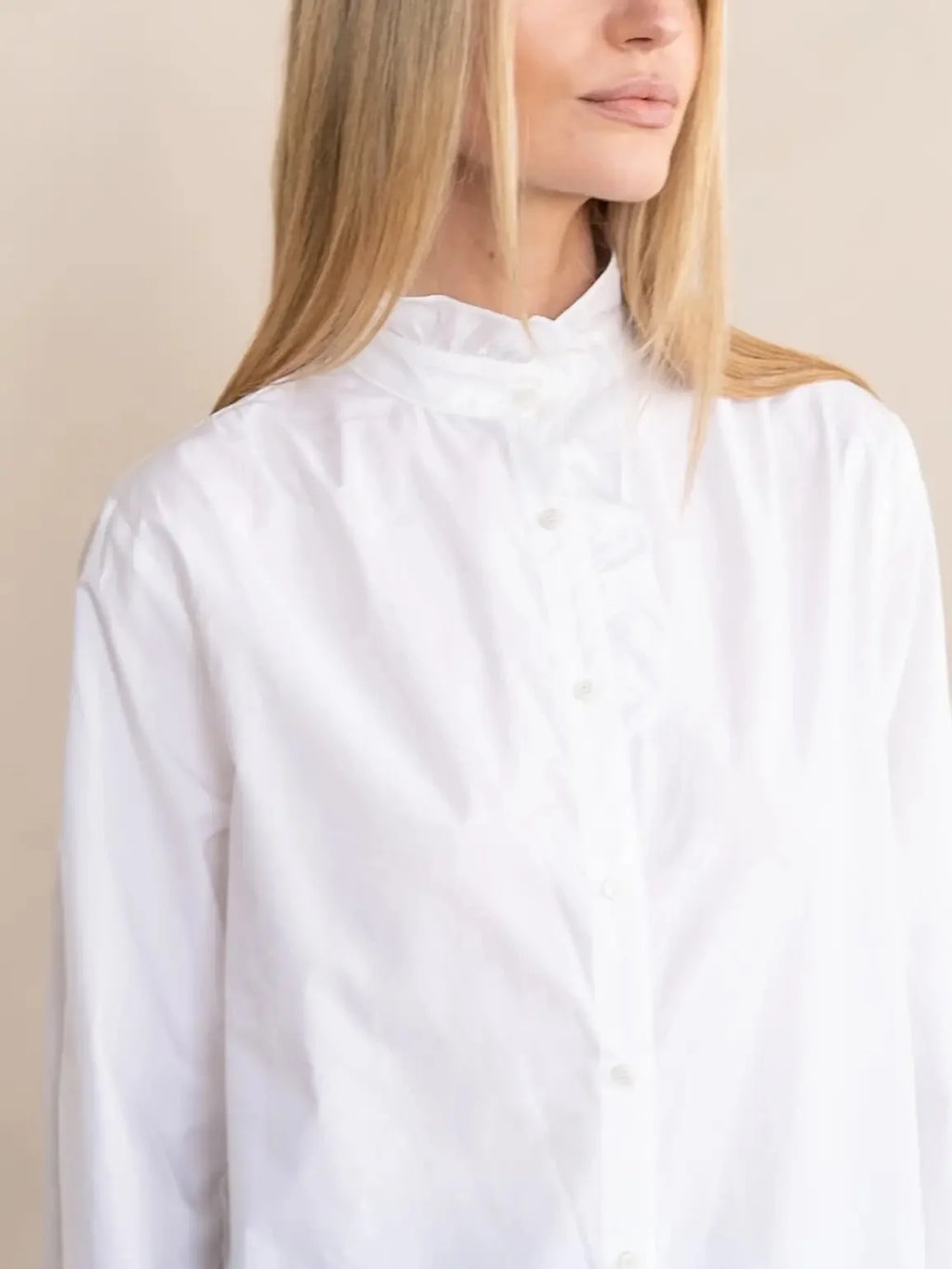 Ruffle Collar Button Blouse