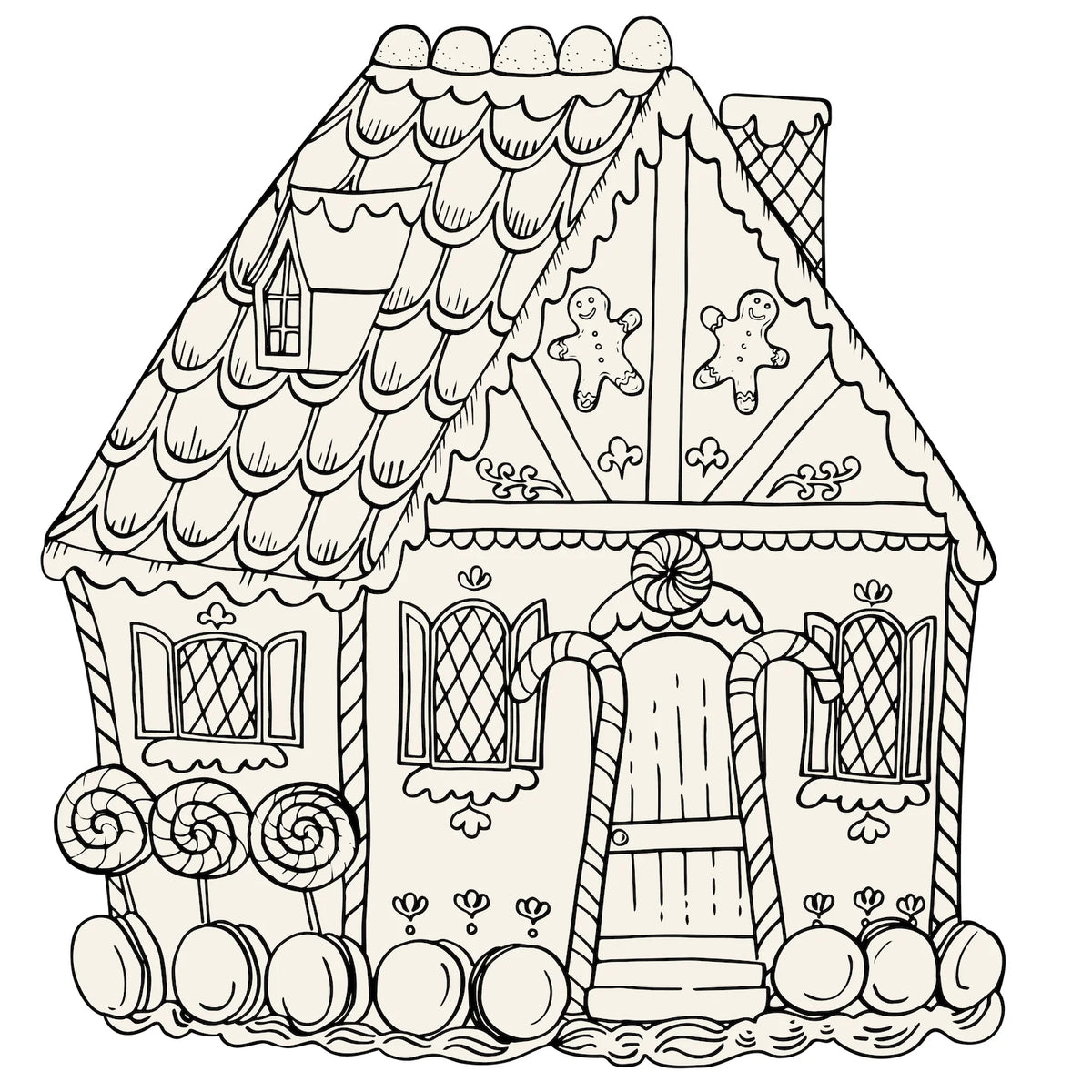 Die-cut Gingerbread House Coloring Placemats