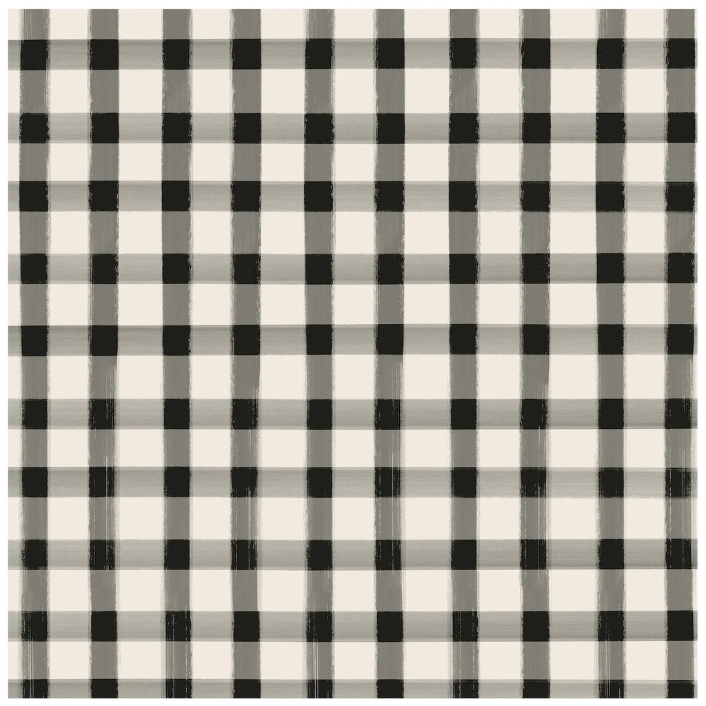 Black Painted Check Guest Napkins