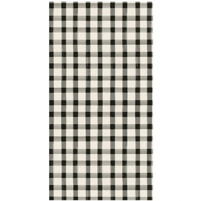 Black Painted Check Guest Napkins