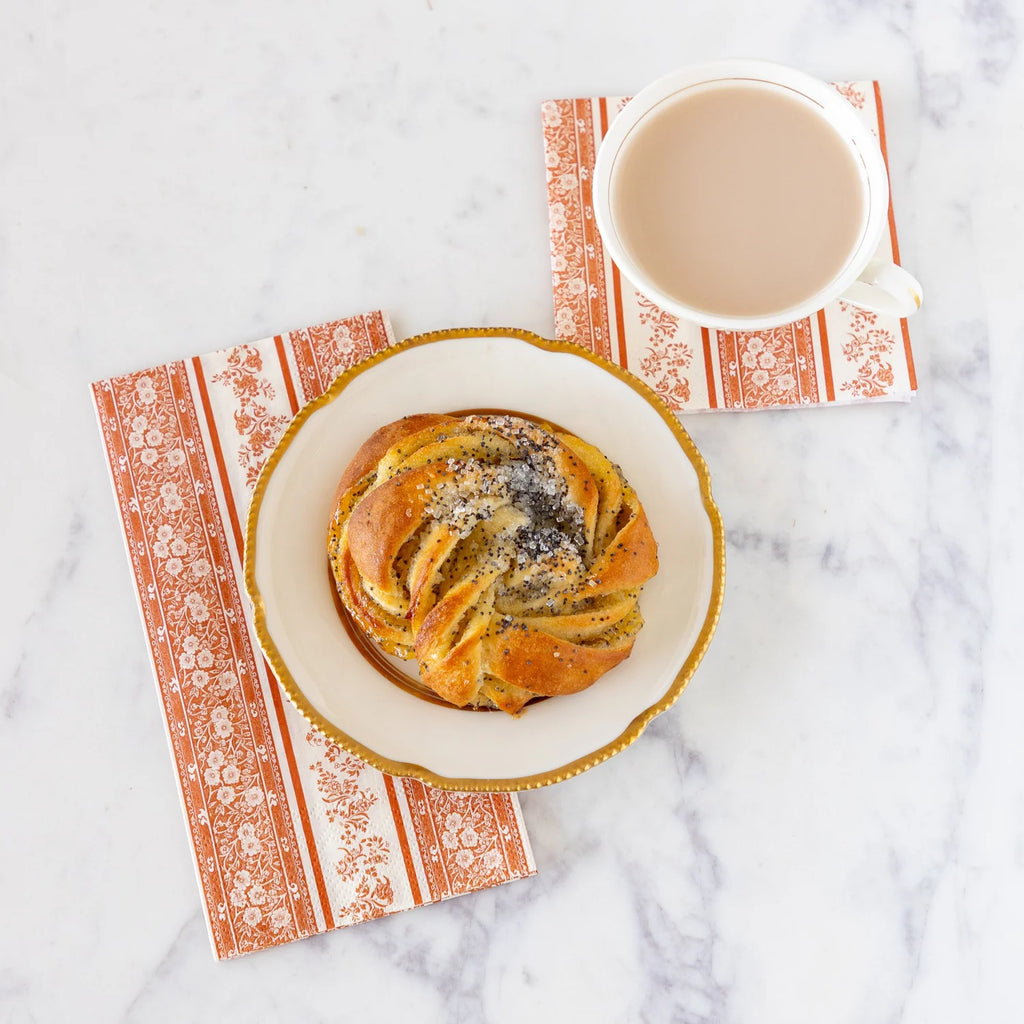 Pumpkin Burleigh Stripe Cocktail Napkins