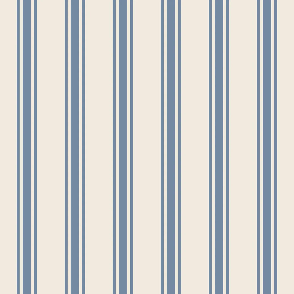 Cornflower Blue Linen Stripe Cocktail Napkins