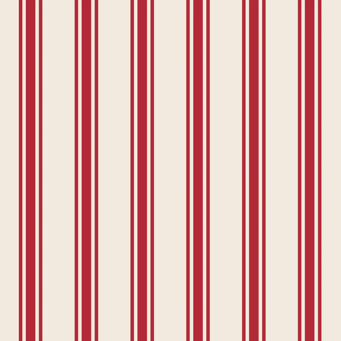 Red Linen Stripe Cocktail Napkins