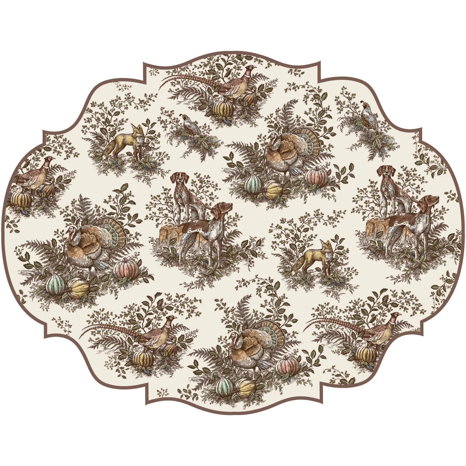 Die-Cut Harvest Toile Frame Placemats