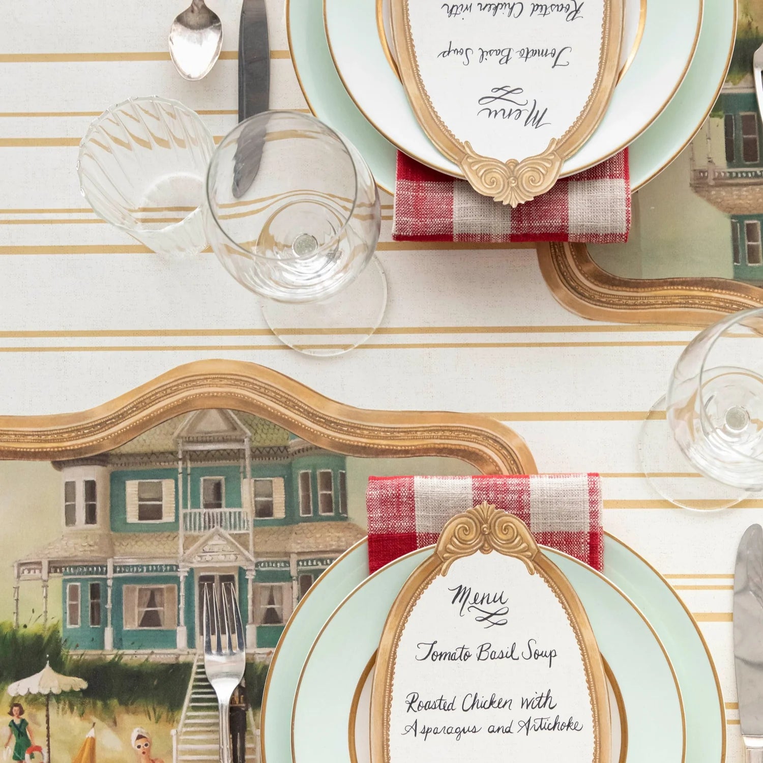 Antique Gold Stripe Runner