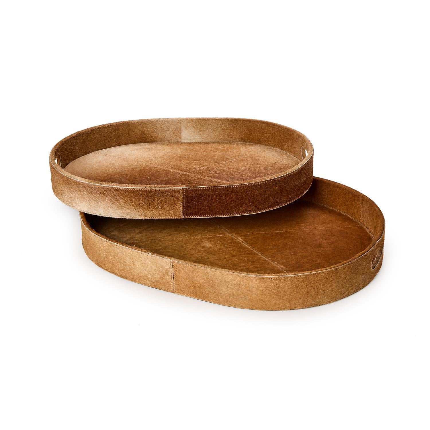 Brown Cowhide Tray