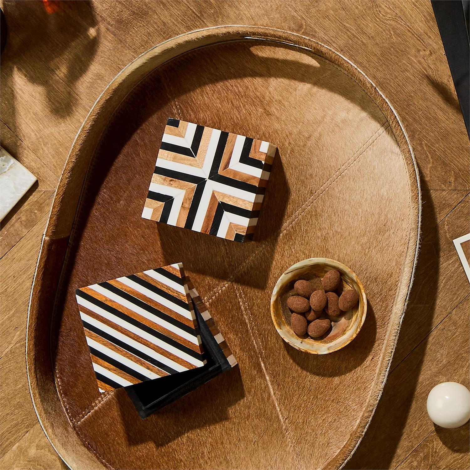 Brown Cowhide Tray