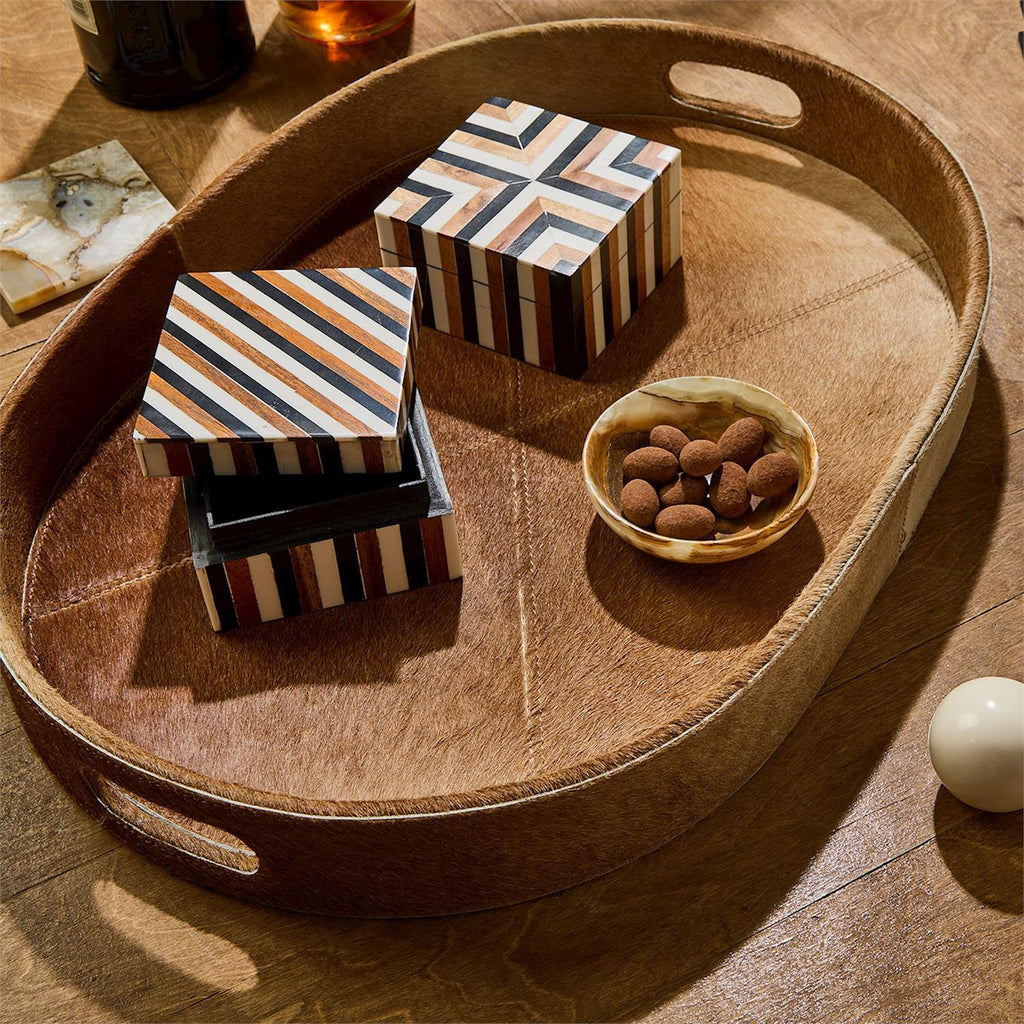 Brown Cowhide Tray