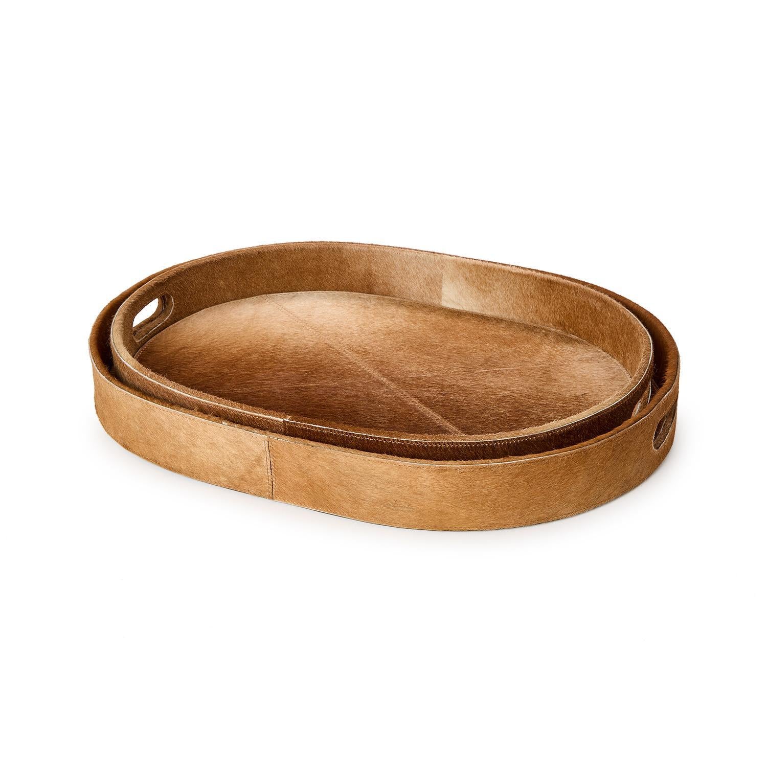 Brown Cowhide Tray