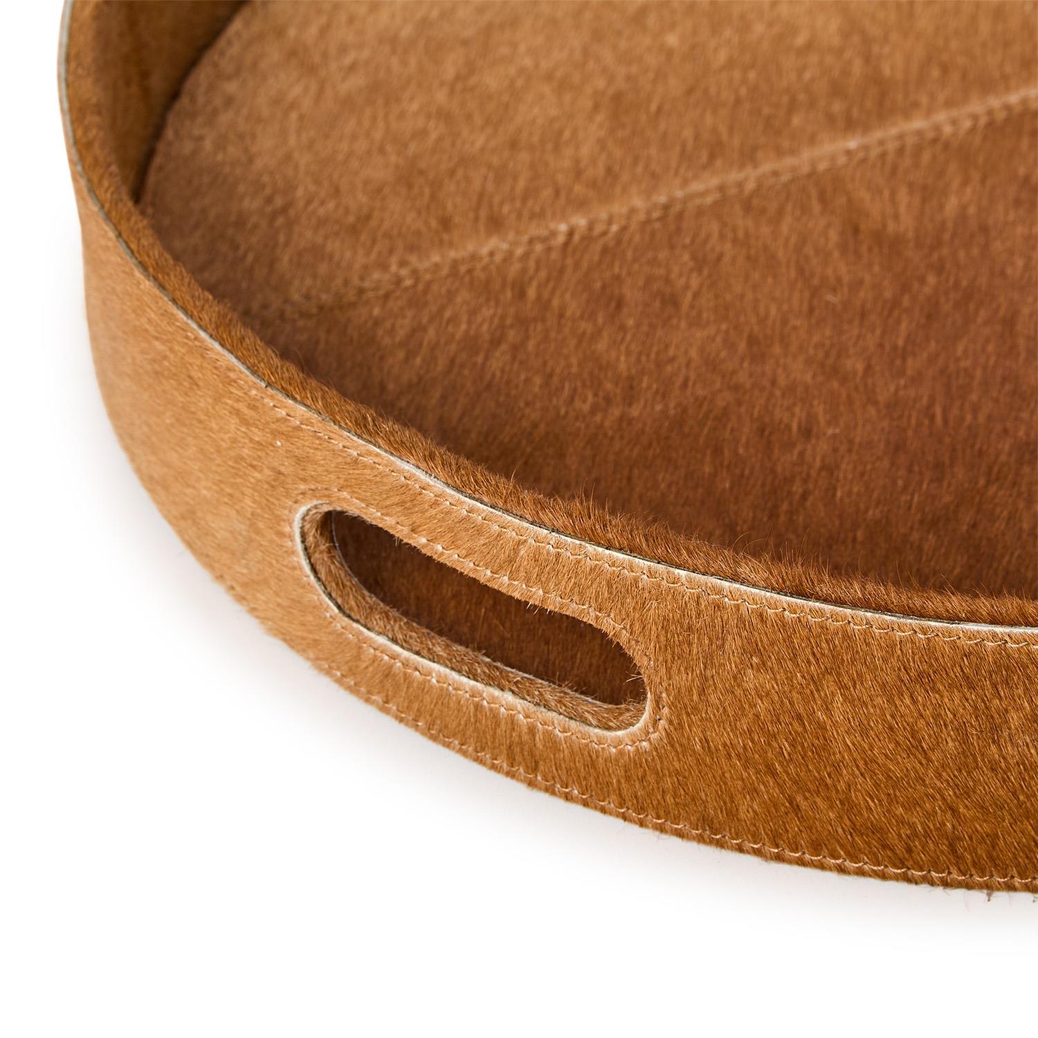 Brown Cowhide Tray