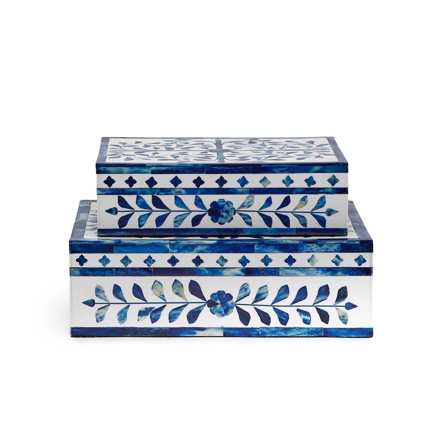 Jaipur Palace Blue & White Tear Hinged Cover Box