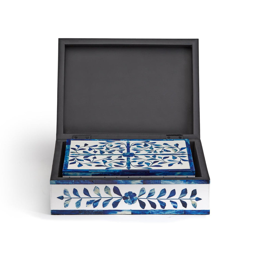 Jaipur Palace Blue & White Tear Hinged Cover Box