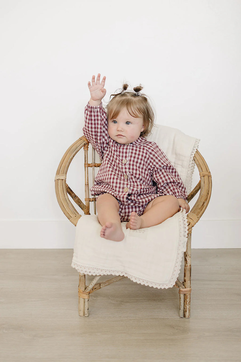 Red Gingham Peter Pan Collar Bloomer Set