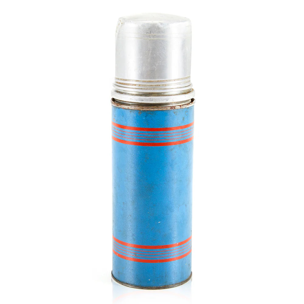 Blue and Red Stripe Vintage Thermos