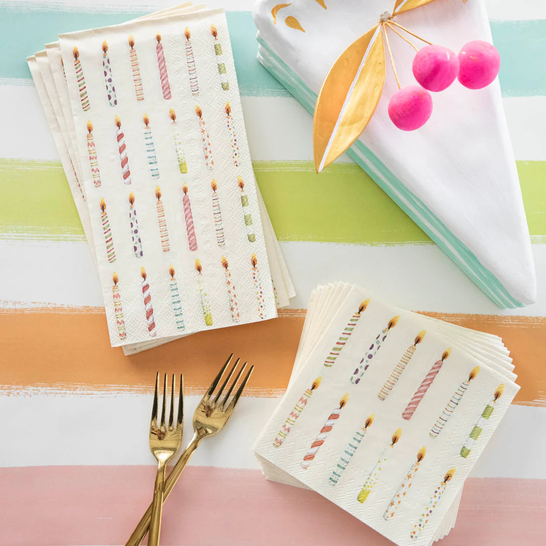 Birthday Candles Cocktail Napkins