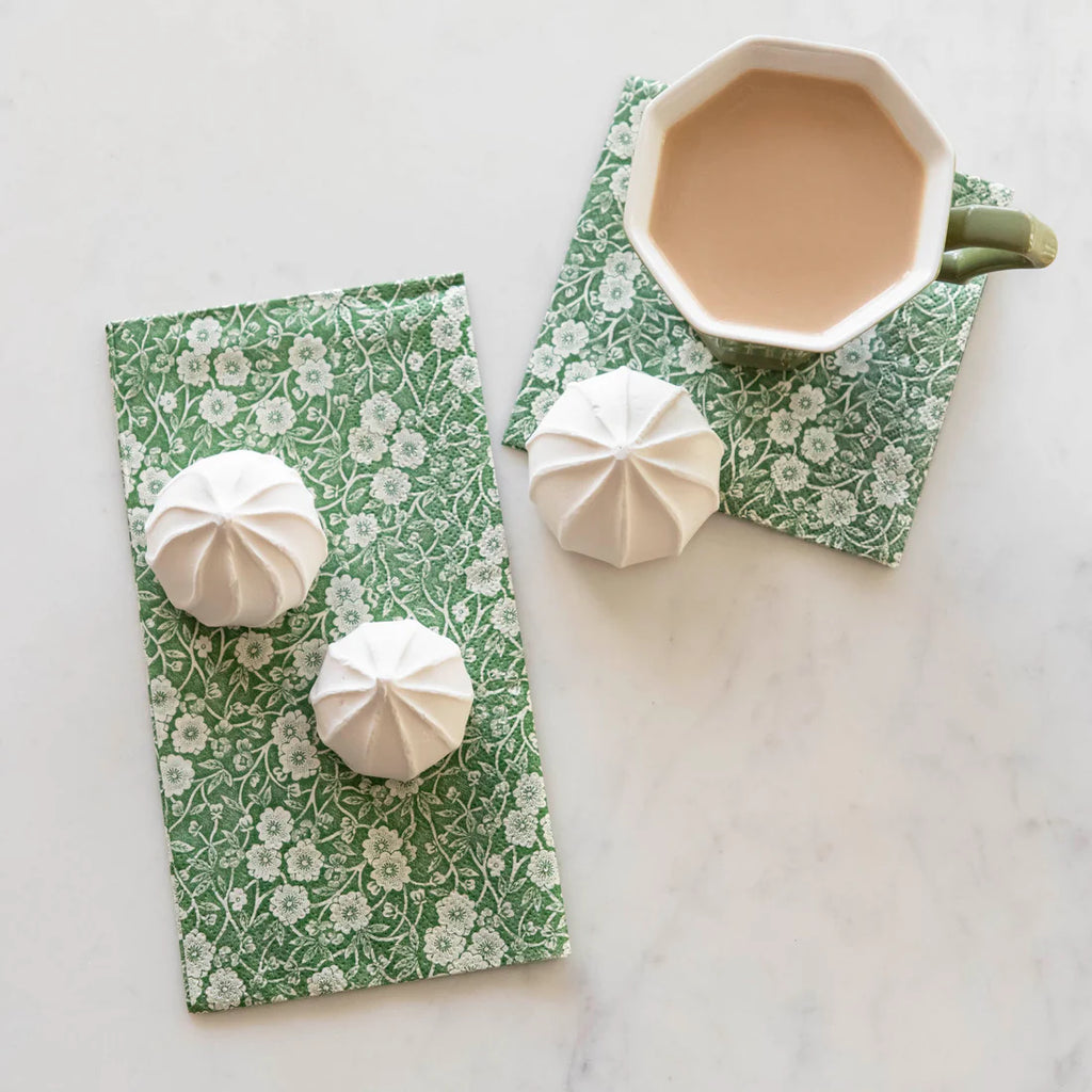 Green Calico Guest Napkins
