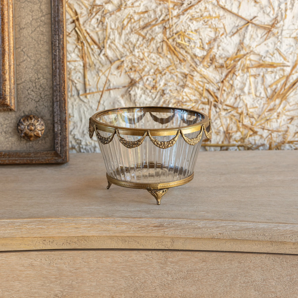 Antique Gold Bowl with Garland Detail