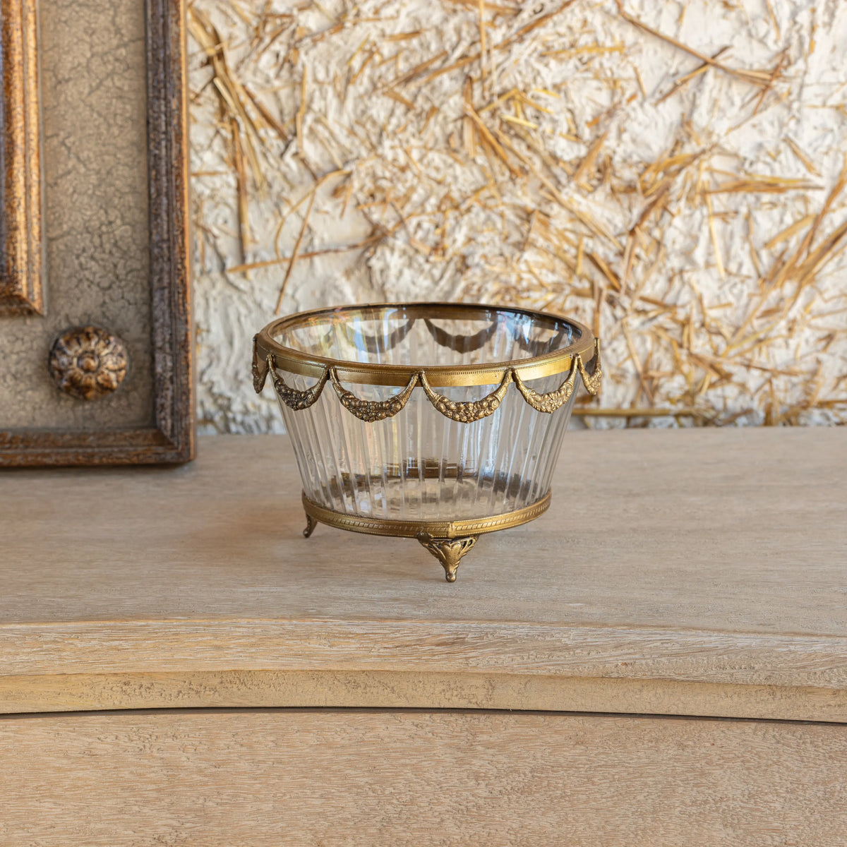 Antique Gold Bowl with Garland Detail