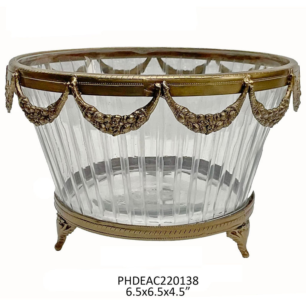 Antique Gold Bowl with Garland Detail