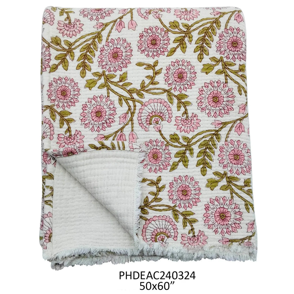 Clematis Botanical Cotton Throw