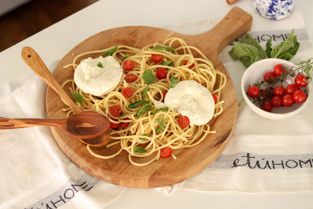 Italian Cutting Board Bowl with Mezzaluna Set