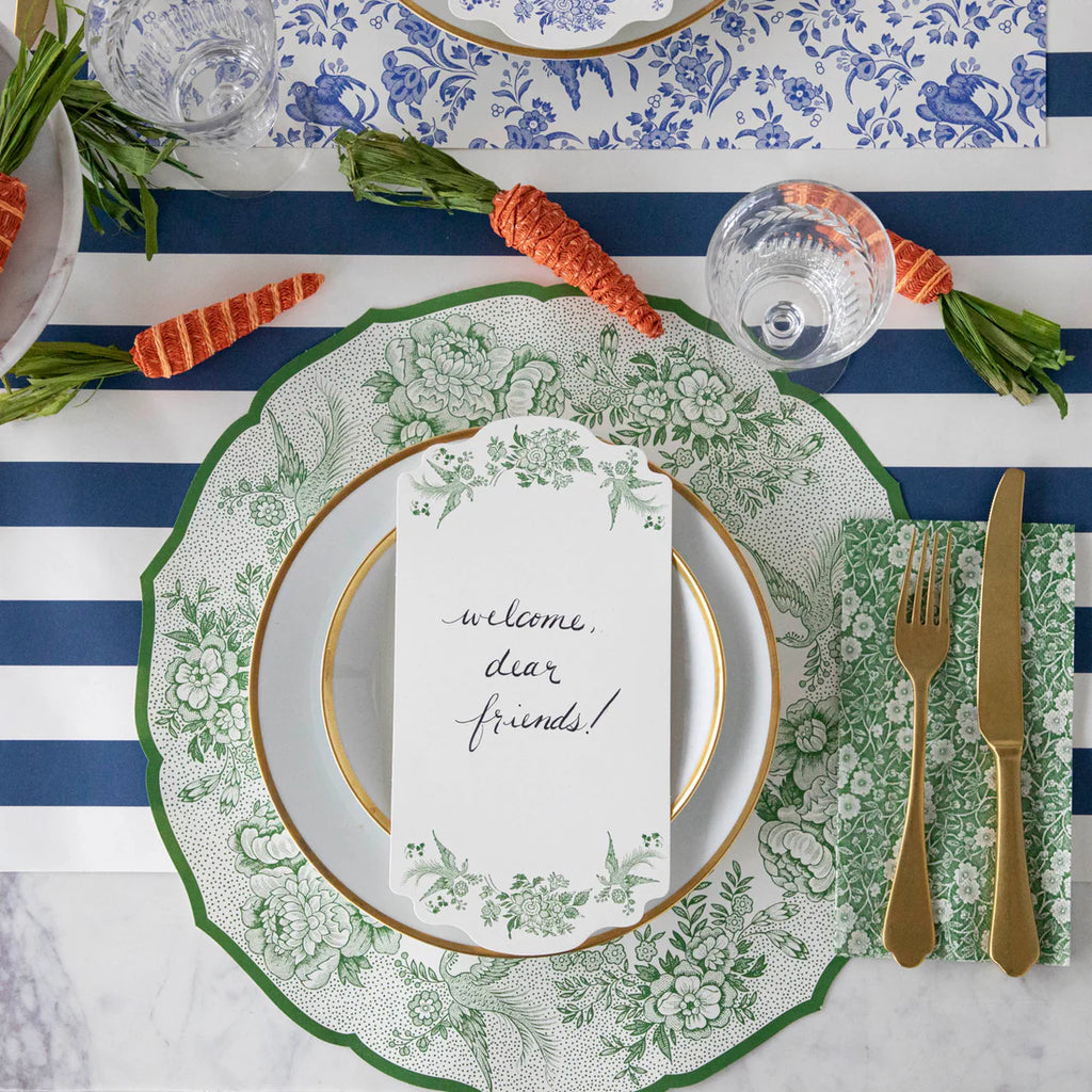 Green Calico Guest Napkins