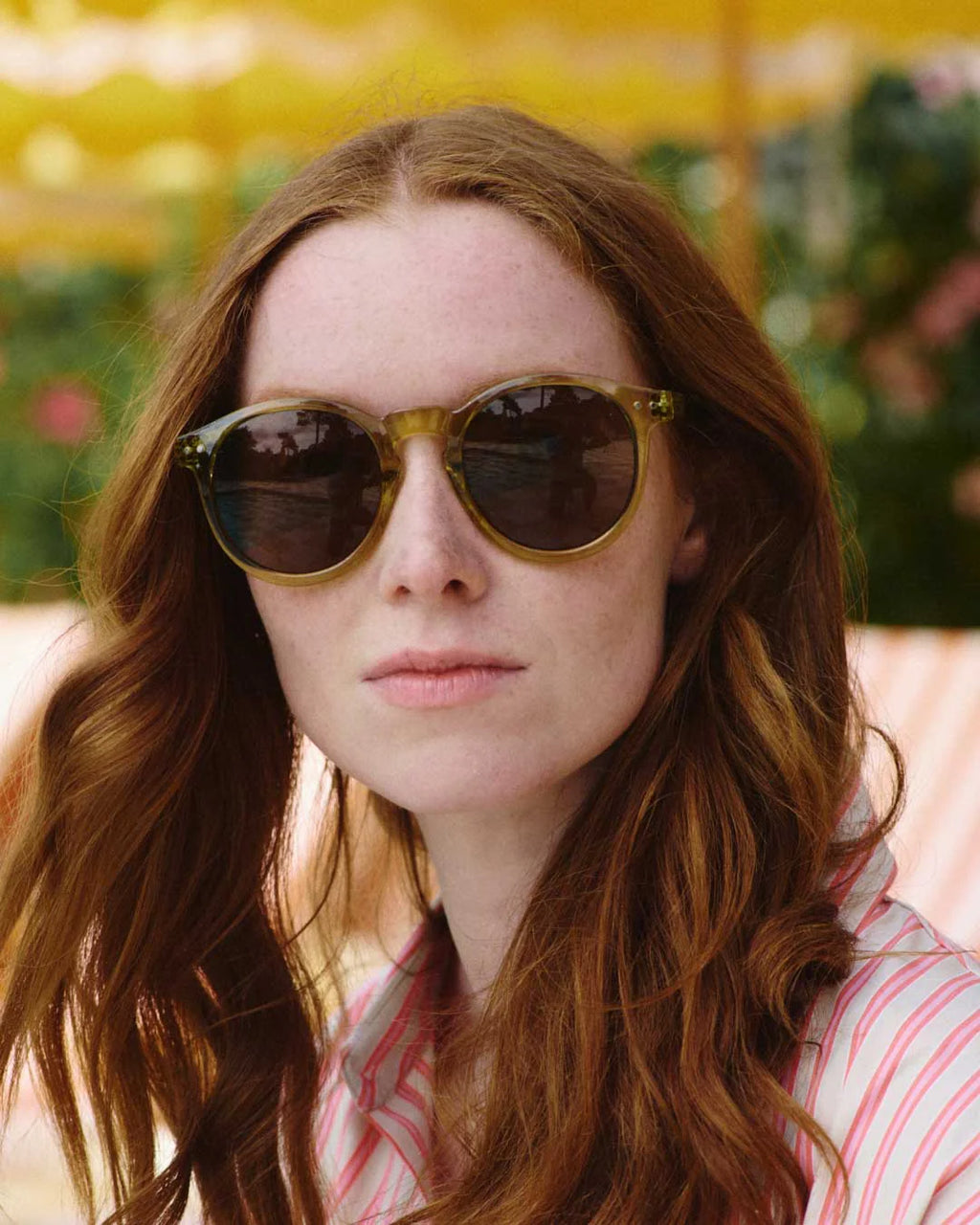 #M Golden Green Sunglasses