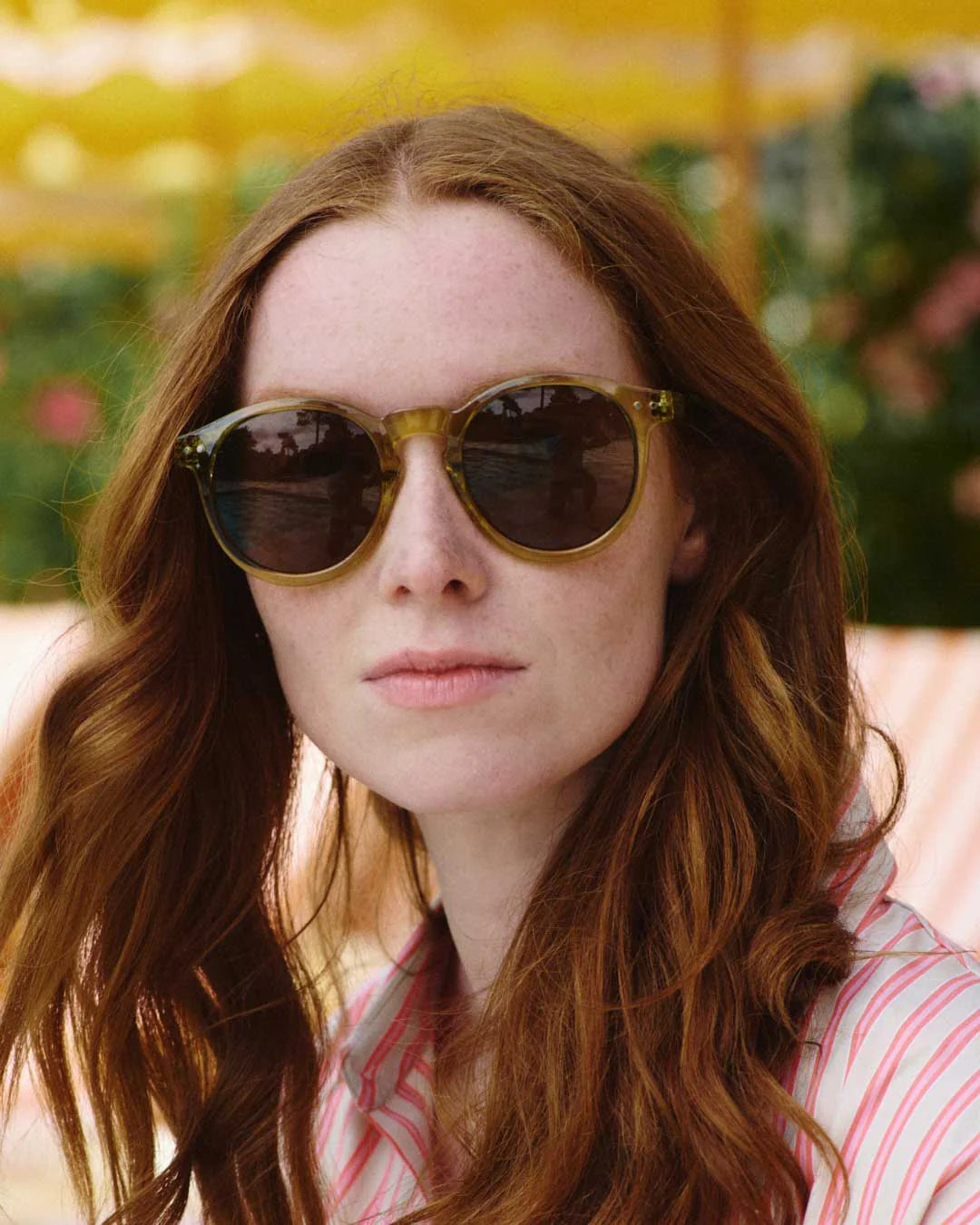 #M Golden Green Sunglasses