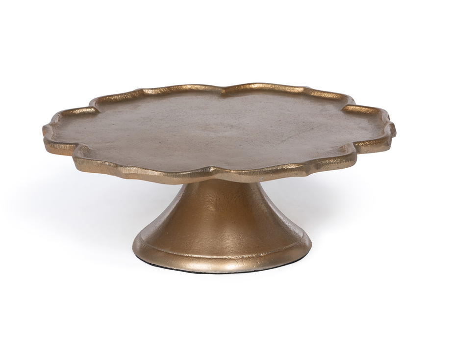 Scalloped Edge Cast Aluminum Pedestal