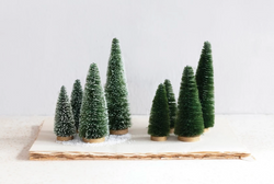 Bottle Brushed Trees, Set of 4