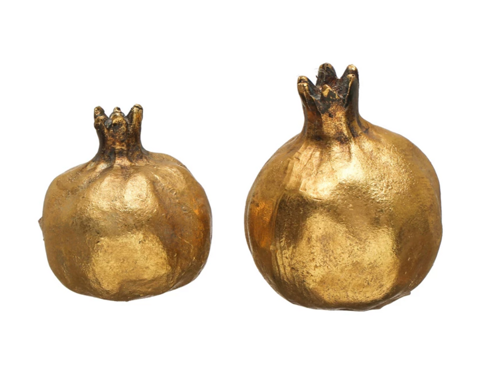 Antique Gold Pomegranates, Set of 2