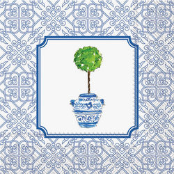 Blue Topiary Paper Cocktail Napkins