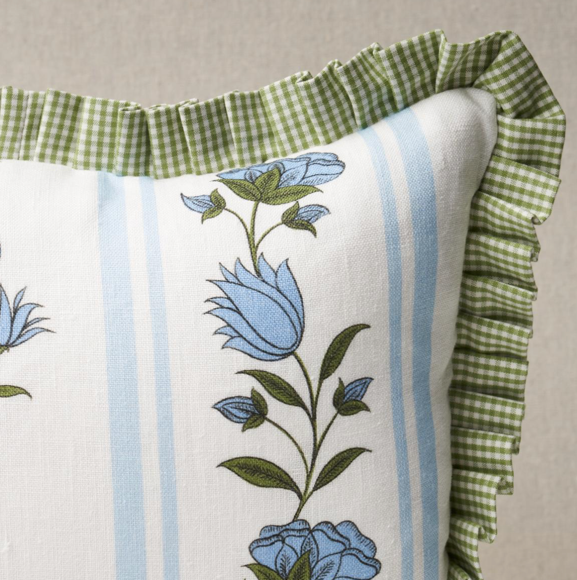 Royal Poppy Stripe Pillow
