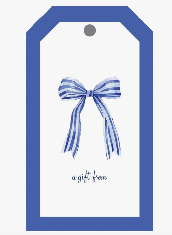 Blue Bow Gift Tag