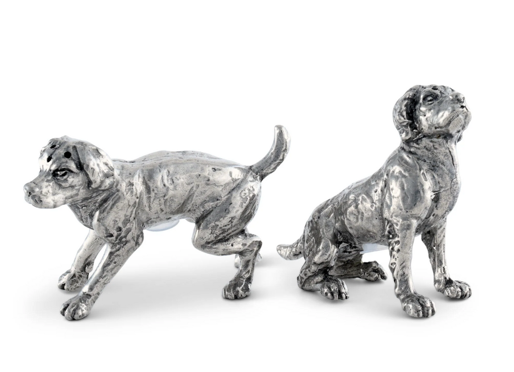 Pewter Spaniel Salt and Pepper Set