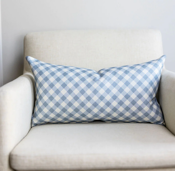 Cotton and Sky Gingham Pillow