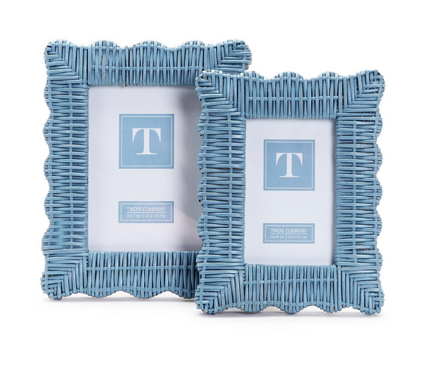 Blue Wicker Weave Photo Frame