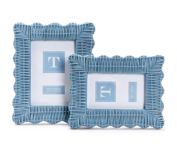 Blue Wicker Weave Photo Frame