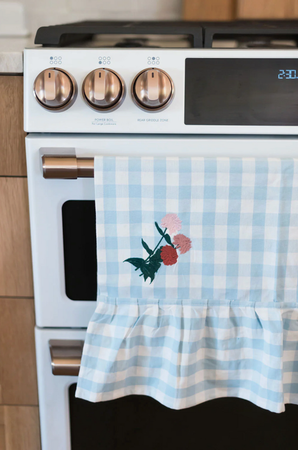 Yellow and Blue Gingham Dish Towels