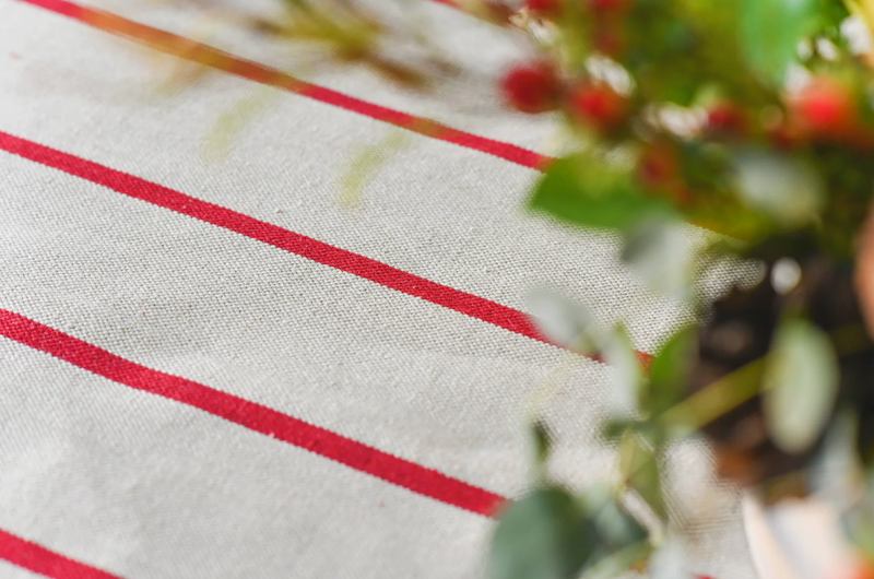 Red Stripe Linen Tablecloth