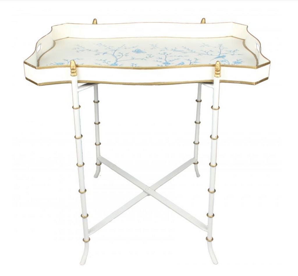 Scalloped Rectangular Tray Table