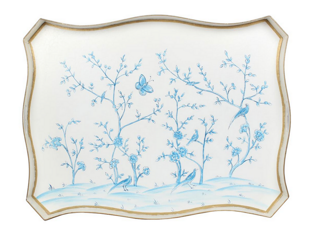 Scalloped Rectangular Tray Table